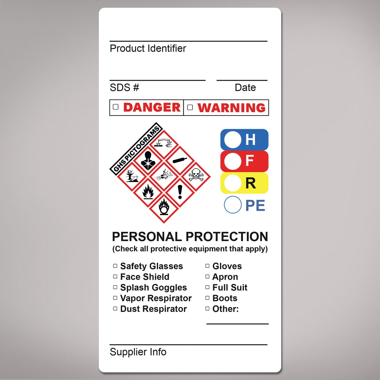 Avery GHS Secondary Container Labels, Waterproof, Chemical Resistant, Preprinted, Handwrite-Only, 4" x 2", 50 GHS Labels